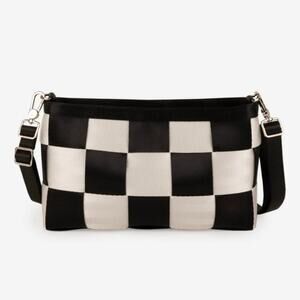 Harveys Seatbelt Black & White Woven Convertible Clutch Purse
